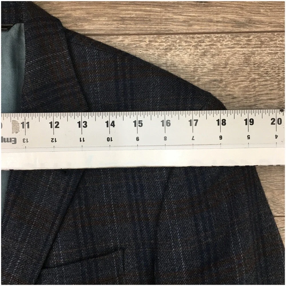 SAKS Mens Tweed Blazer Sport Coat Casual Jacket Size 40R Essential‎ Wool Suit